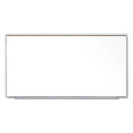 GHENT Magnetic Porcelain Whiteboard with Satin Aluminum Frame and Map Rail, 120.59 x 60.47, White Surface M1P5101M